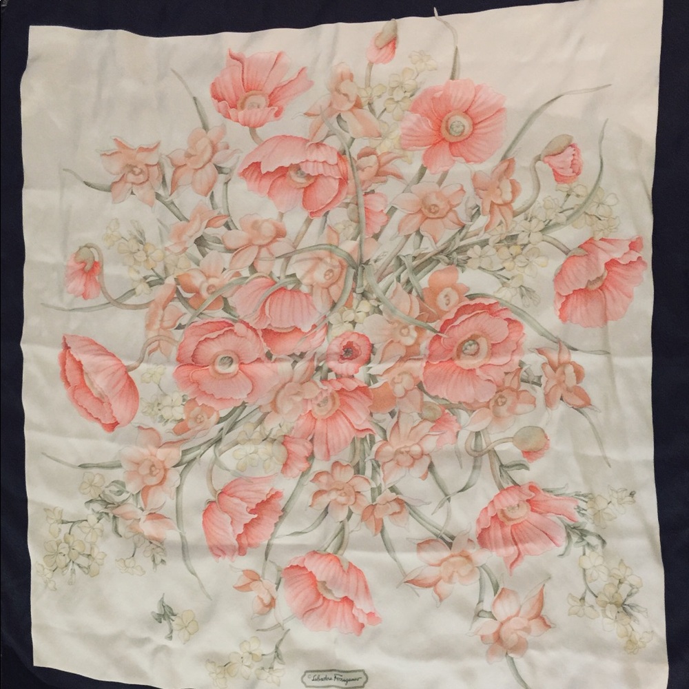 Salvatore Ferragamo Silk scarf “Peonies”